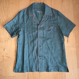 Tombolo Green Linen Shirt Size Medium